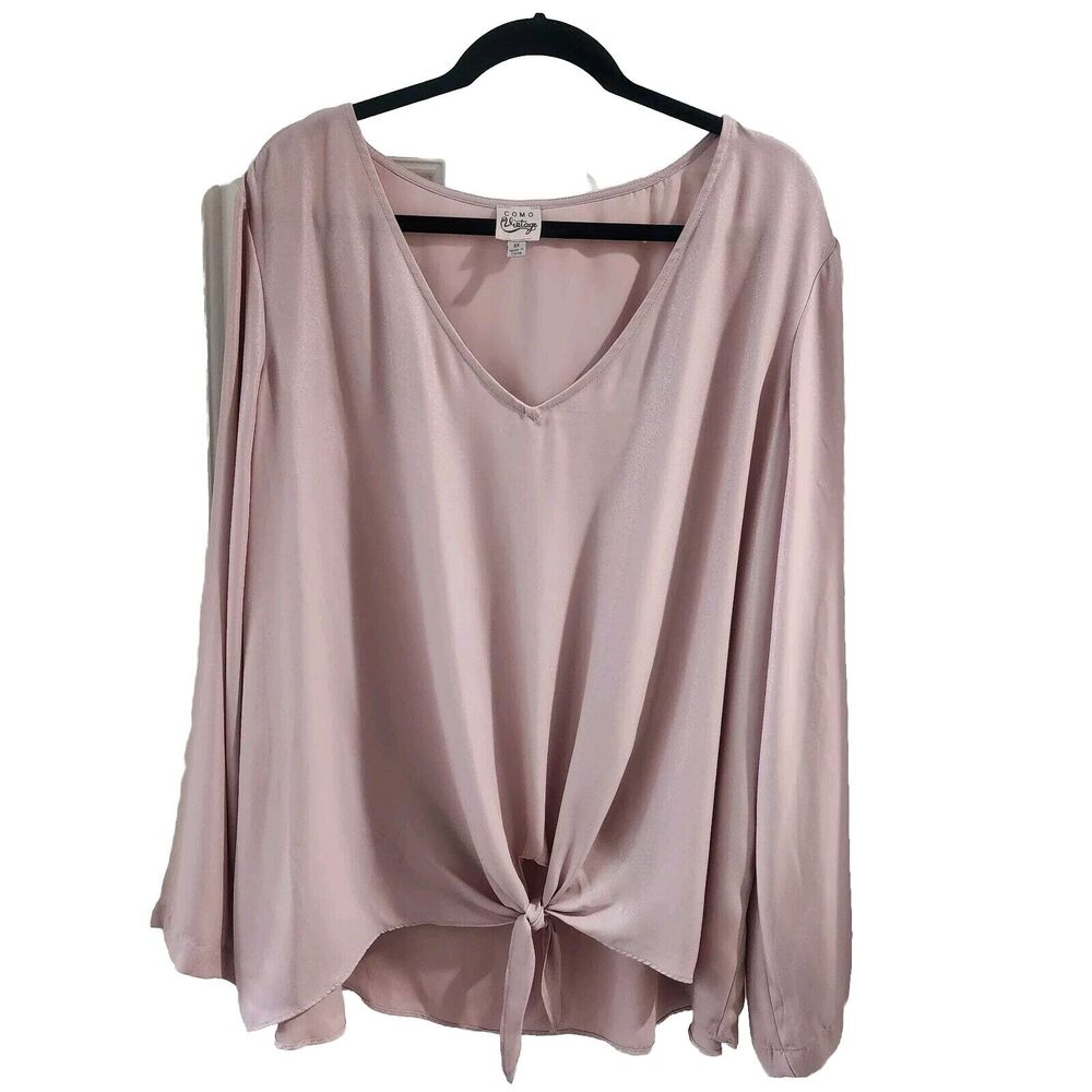Como Vintage Soft Shimmery Pink Size 3X Blouse